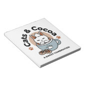 愛らしい猫インマグホリデーデザイン- Cat & Cocoa ノートパッド (アングル)
