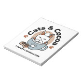 愛らしい猫インマグホリデーデザイン- Cat & Cocoa ノートパッド (回転)