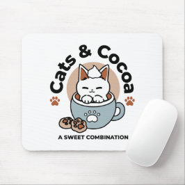 愛らしい猫インマグホリデーデザイン- Cat & Cocoa マウスパッド