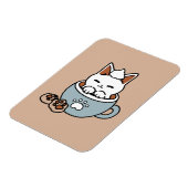 愛らしい猫インマグホリデーデザイン- Cat & Cocoa マグネット (左側)