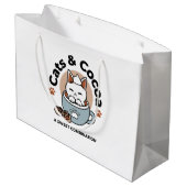 愛らしい猫インマグホリデーデザイン- Cat & Cocoa ラージペーパーバッグ (裏面アングル)