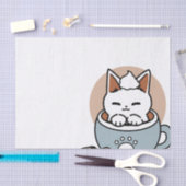 愛らしい猫インマグホリデーデザイン- Cat & Cocoa 薄葉紙 (クラフト)