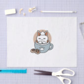 愛らしい猫インマグホリデーデザイン- Cat & Cocoa 薄葉紙 (クラフト)