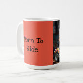 愛らしい猫オンバイモーターコーヒーマグ コーヒーマグカップ (正面左)