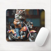 愛らしい猫オンヴィンテージオートバイマウスパッド マウスパッド (マウス)