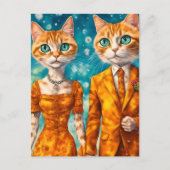 愛らしい猫カップル ポストカード (正面)