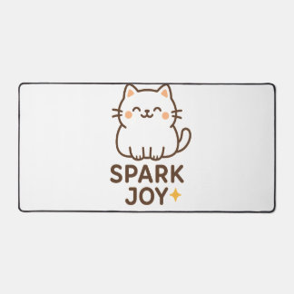 「愛らしい猫デスクマット – Spark Joy Cozy Eutiful」 デスクマット