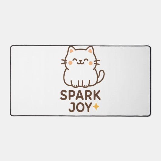 「愛らしい猫デスクマット – Spark Joy Cozy Eutiful」 デスクマット (正面)