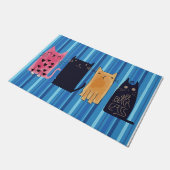 愛らしい猫ドアマット、最高の猫オーナーギフト ドアマット (アングル)