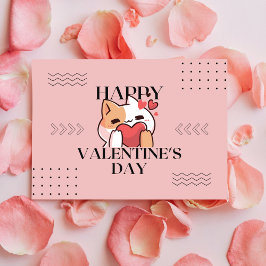 愛らしい猫バレンタインデーのはがき ポストカード