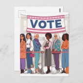 愛らしい猫レディース投票 ポストカード (正面/裏面)