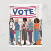 愛らしい猫レディース投票 ポストカード (正面)