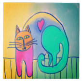 愛らしい猫抽象芸術デジ絵画タル タイル (正面)