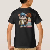 愛らしい猫新学期デザイン Tシャツ (裏面)