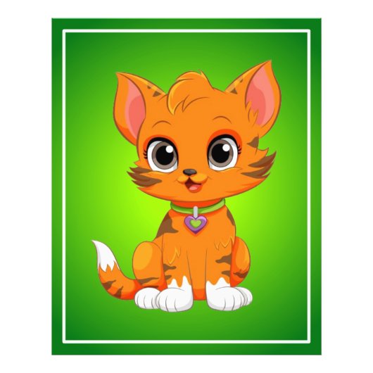 愛らしい猫漫画 フォトプリント            (正面)