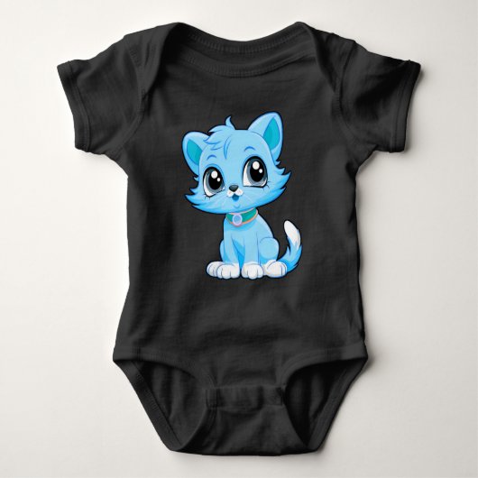 愛らしい猫漫画 ベビーボディスーツ (正面)