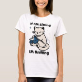 愛らしい猫編み物おもしろいことわざ Tシャツ (正面)