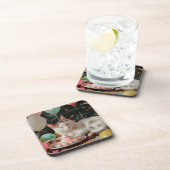 愛らしい猫誕生祝いデザイン コースター (右側)