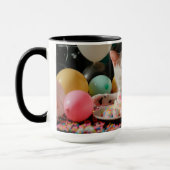 愛らしい猫誕生祝いデザイン マグカップ (左)