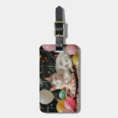 愛らしい猫誕生祝いデザイン ラゲッジタグ (正面縦)