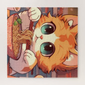 愛らしい猫食べラーメン ジグソーパズル (横)