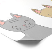 愛らしい猫６匹 ポスター (角)