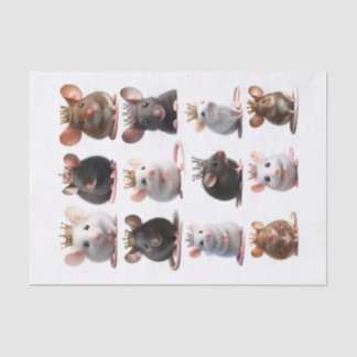 愛らしい王子とプリンセスネズミと王冠 薄葉紙