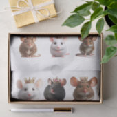 愛らしい王子とプリンセスネズミと王冠 薄葉紙 (ギフト)