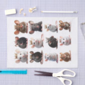 愛らしい王子とプリンセスネズミと王冠 薄葉紙 (クラフト)