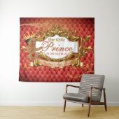 愛らしい王室のアフリカ王子赤と金ゴールドの背景 タペストリー (インサイチュ(横))