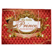 愛らしい王室のアフリカ王子赤と金ゴールド ラージペーパーバッグ (裏面)