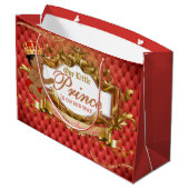 愛らしい王室のアフリカ王子赤と金ゴールド ラージペーパーバッグ (裏面アングル)