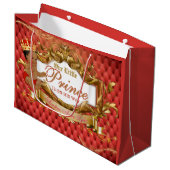 愛らしい王室のアフリカ王子赤と金ゴールド ラージペーパーバッグ (正面アングル)