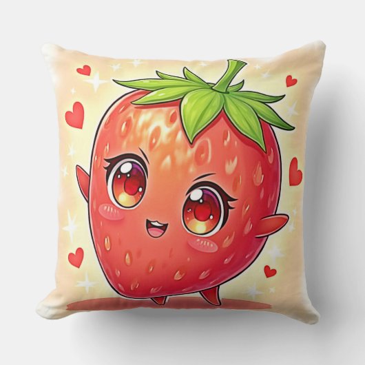 愛らしい甘いちご至福 クッション (正面)
