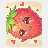 愛らしい甘いちご至福 フリースブランケット (正面)