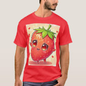 愛らしい甘いちご至福 Tシャツ (正面)