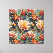 愛らしい甘いツァクサードフラワーとバラ キャンバスプリント (正面)