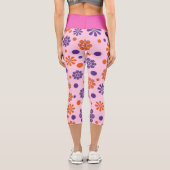 愛らしい甘い花とバラ柄 カプリレギンス (裏面)