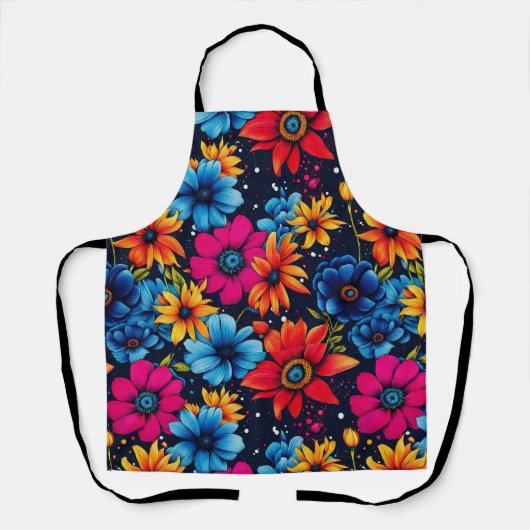 愛らしい甘い花とバラ エプロン (正面)