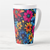 愛らしい甘い花とバラ カフェラテマグ (右アングル)