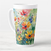 愛らしい甘い花とバラ カフェラテマグ (左アングル)