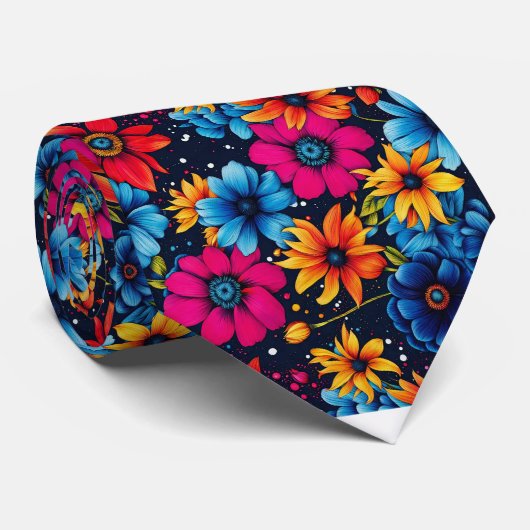 愛らしい甘い花とバラ ネクタイ (ロール)