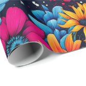 愛らしい甘い花とバラ ラッピングペーパー (ロールコーナー)