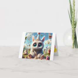 愛らしい生き物の誕生日願い カード