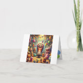 愛らしい生き物の誕生日願い カード (裏面)