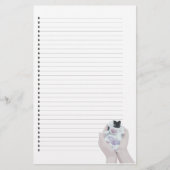 愛らしい生まれたばかりの子犬の並んだ文房具 便箋 (正面)