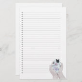 愛らしい生まれたばかりの子犬の並んだ文房具 便箋 (正面/裏面)