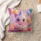 愛らしい生祝活猫の誕生会 クッション (ブランケット)