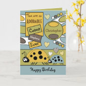 愛らしい甥のラディバグの特別少年イエローグリーン カード (黄色い花)