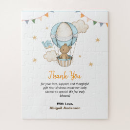 愛らしい男の子テディベア赤ちゃんシャワーありがとう ジグソーパズル